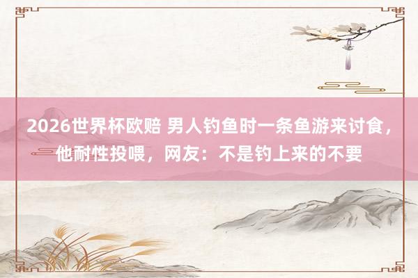 2026世界杯欧赔 男人钓鱼时一条鱼游来讨食,他耐性投喂,网友:不是钓上来的不要