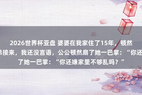 2026世界杯亚盘 婆婆在我家住了15年,顿然说要把她瘫痪的弟弟接来,我还没言语,公公顿然扇了她一巴掌:“你还嫌家里不够乱吗?”