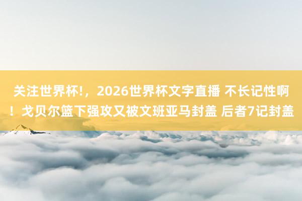 关注世界杯!，2026世界杯文字直播 不长记性啊！戈贝尔篮下强攻又被文班亚马封盖 后者7记封盖