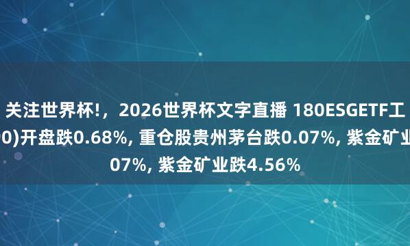 关注世界杯!,2026世界杯文字直播 180ESGETF工银(510990)开盘跌0.68%, 重仓股贵州茅台跌0.07%, 紫金矿业跌4.56%