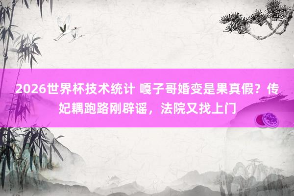 2026世界杯技术统计 嘎子哥婚变是果真假?传妃耦跑路刚辟谣,法院又找上门