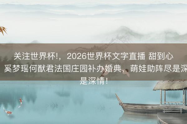 关注世界杯!，2026世界杯文字直播 甜到心尖！奚梦瑶何猷君法国庄园补办婚典，萌娃助阵尽是深情！