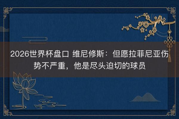 2026世界杯盘口 维尼修斯:但愿拉菲尼亚伤势不严重,他是尽头迫切的球员